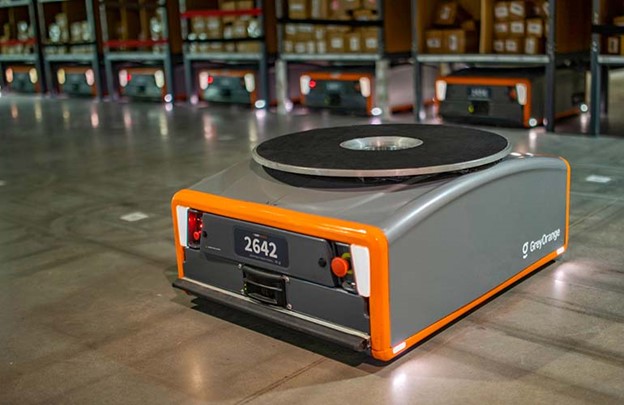 Autonomous GreyOrange warehouse robot