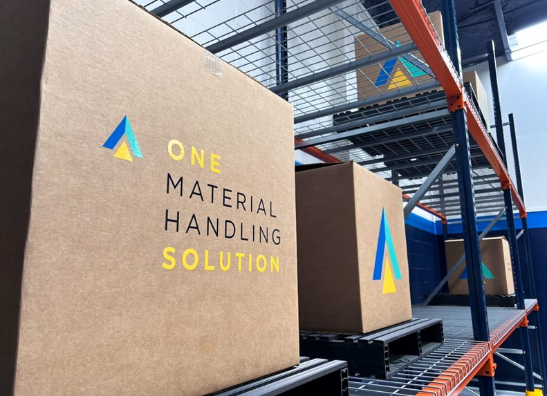 Bailey Equipment and Intralogistics boxes on warehouse shelving